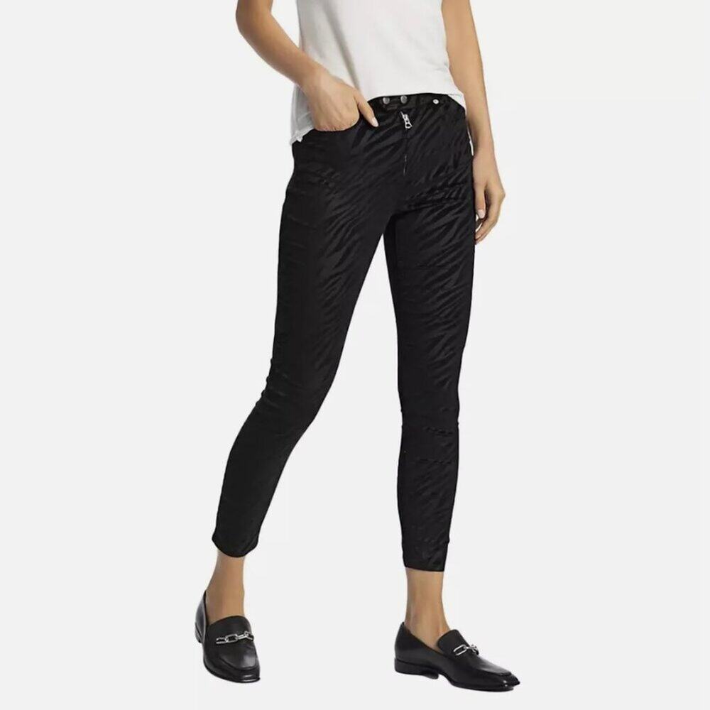 Rag & Bone Nina Black Zebra High Rise Ankle Skinny Pants